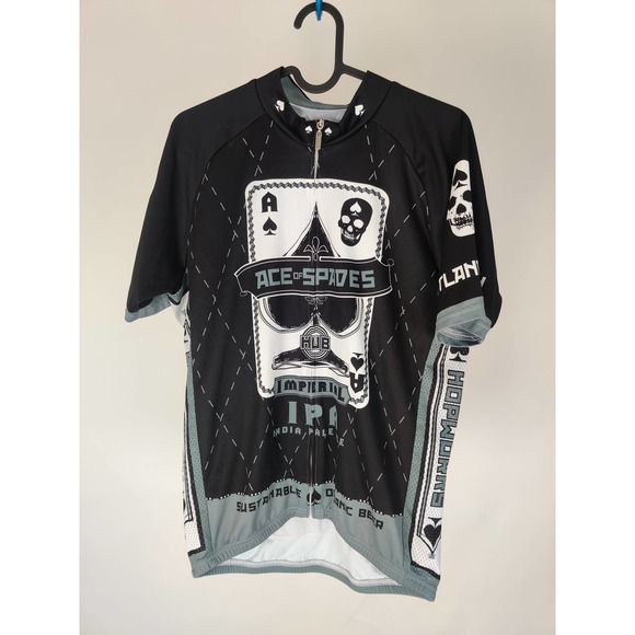 (V) MBJ Micro Beer Jerseys Men cycling jersey ACE OF SPADES sz L - Picture 2 of 6